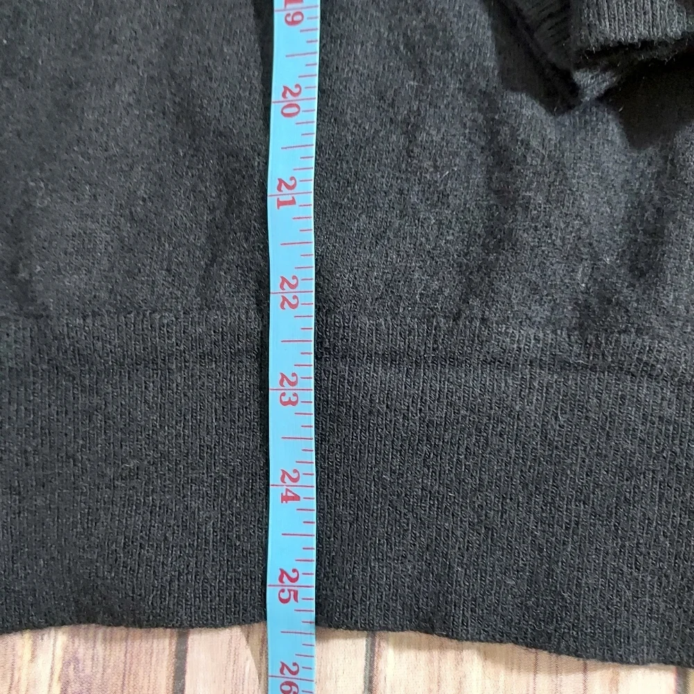 Banana Republic black Merino blend double placket pullover sweater M